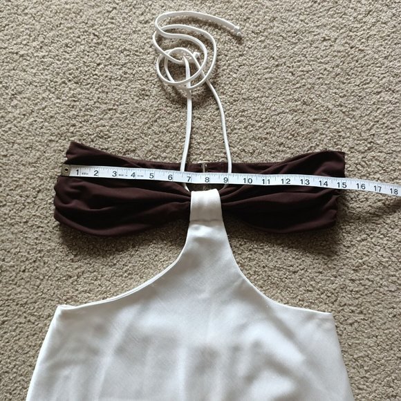 Bec & Bridge Nadia Cut Out Midi Dress - Size 12 Chocolate Ivory - Picture 6 of 12